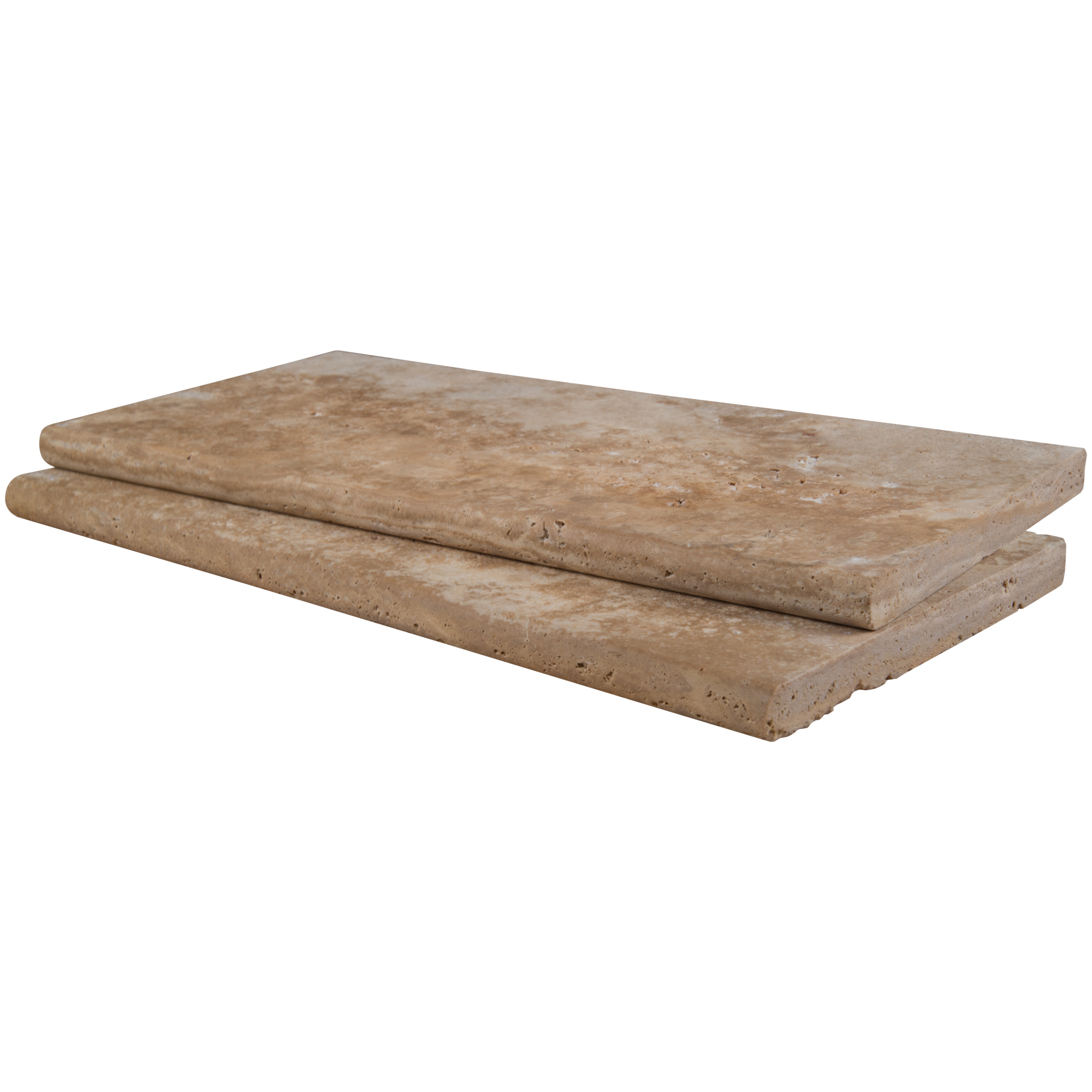 Ackland Marzana Dune Honed Travertine Pool Coping — 12in. x 24in., Beige, Bullnose Edge, Model# NTE-LSC-114